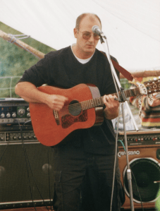 Rob with beloved Guild D25 &  Roland JC120 plus Space Echo
